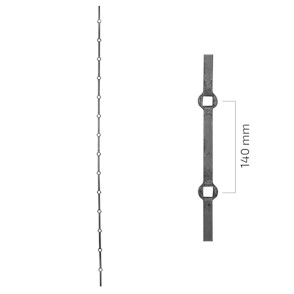 Pręt stalowy kuty otworowany 14x14 mm H2000 mm