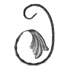 Spirala kuta typu C fakturowana z liściem 12x6 mm