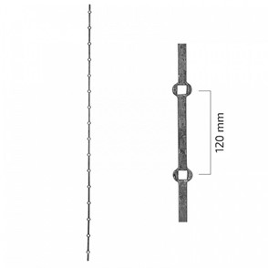 Pręt stalowy otworowany 12x12 mm H2000 mm